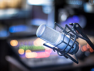 Radio recording studio microphone
